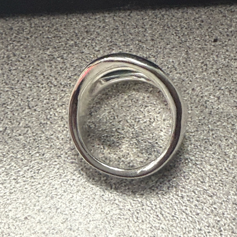 💍Sterling silver-plated ring with large central oval - Picture 4 of 7